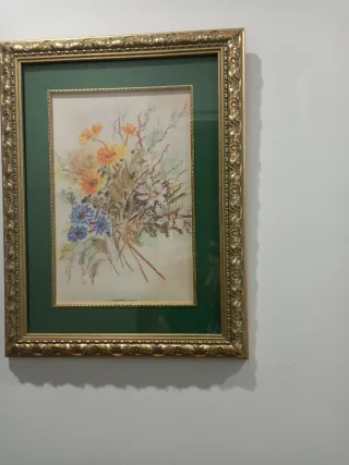 Cuadros decorativos dorados y verdes