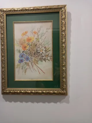 Cuadros decorativos dorados y verdes