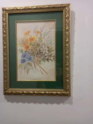 Cuadros decorativos dorados y verdes