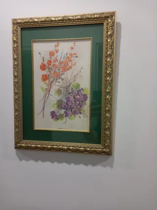 Cuadros decorativos dorados y verdes