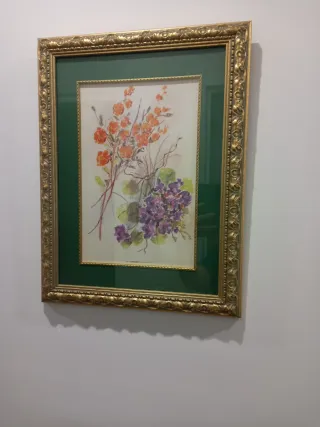 Cuadros decorativos dorados y verdes