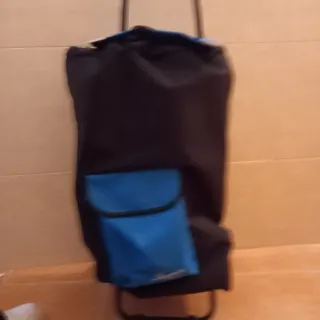 Carro de la compra negro y azul