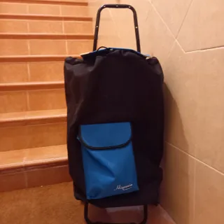 Carro de la compra negro y azul