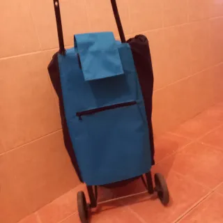 Carro de la compra negro y azul