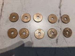 Lote monedas antiguas: 25, 50 y 100 pesetas