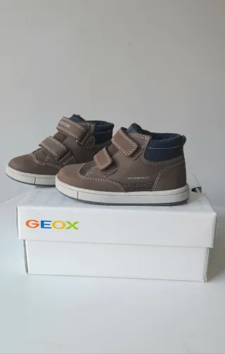 Botas calidas Geox niño piel Waterproof marron n23