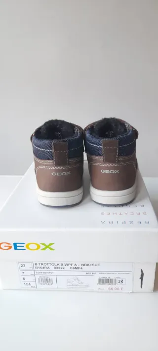 Botas calidas Geox niño piel Waterproof marron n23