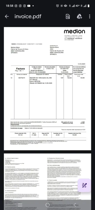 Microondas Grill Medion Negro