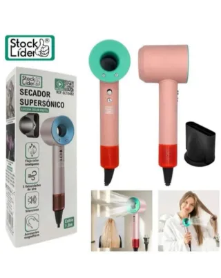 Secador supersónico rosa y verde