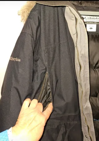 Parka Columbia Hombre Negra con Capucha