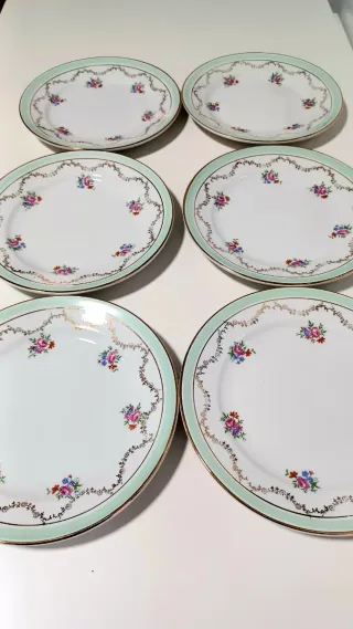 Set di 6 piatti antichi in porcellana L amandinoise