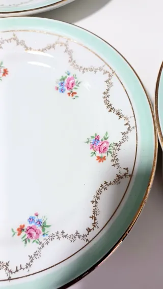 Set di 6 piatti antichi in porcellana L amandinoise