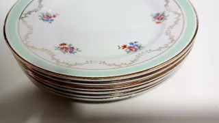 Set di 6 piatti antichi in porcellana L amandinoise