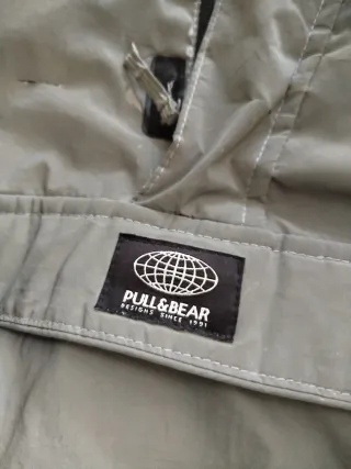 Abrigo Anorak Gris Pull&Bear