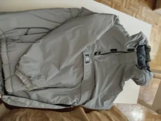 Abrigo Anorak Gris Pull&Bear