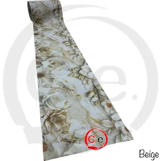 Tappeto cucina floreale oro e rosa