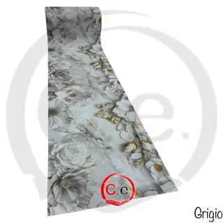 Tappeto cucina floreale oro e rosa