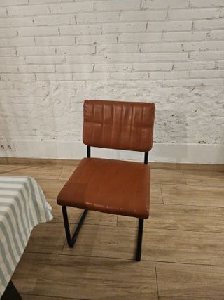 Sillas Comedor Terciopelo Marrón y Naranja