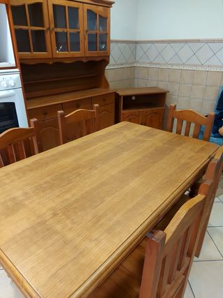 Conjunto comedor madera