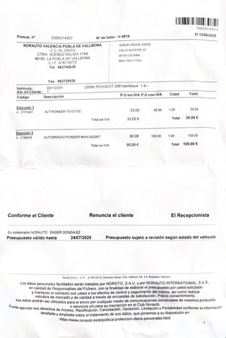 Pioneer MVH-S420BT + altavoces + tweeters coche