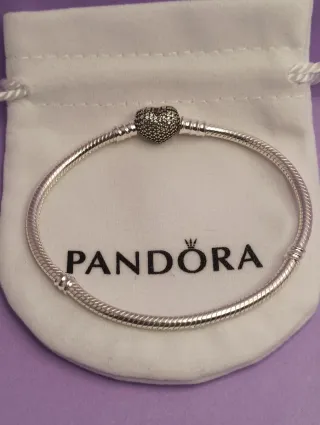 Pulsera Pandora Corazón Brillante Plata