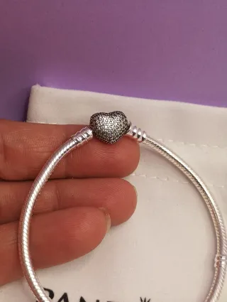 Pulsera Pandora Corazón Brillante Plata
