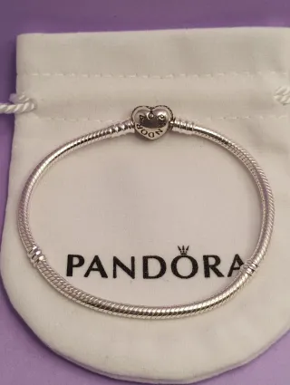 Pulsera Pandora Corazón Brillante Plata