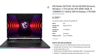 MSI Raider GE78 HX i9 RTX 4090 64GB RAM