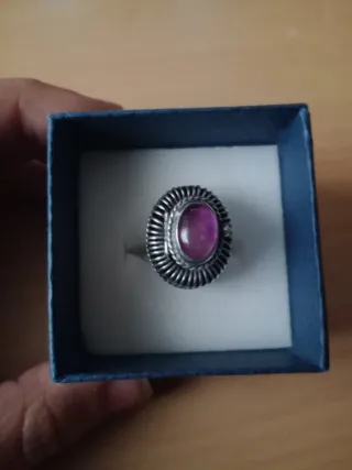 Anillo Relicario plata de ley amatista