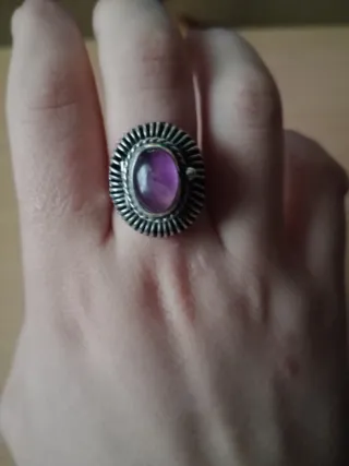 Anillo Relicario plata de ley amatista