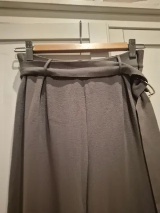 Pantalones Rectos Grises de Lana