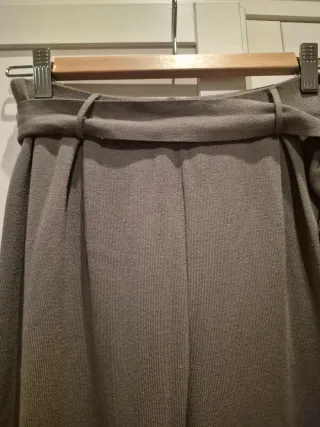 Pantalones Rectos Grises de Lana