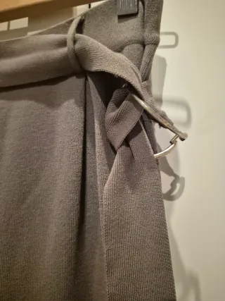 Pantalones Rectos Grises de Lana