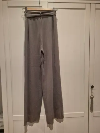 Pantalones Rectos Grises de Lana