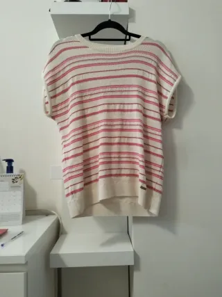 Chaleco de punto con rayas