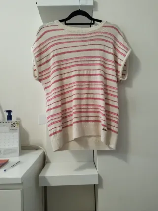 Chaleco de punto con rayas