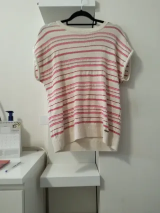 Chaleco de punto con rayas