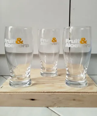 Set 3 Bicchieri Succo Frutta Aloe Vera