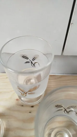 Set 3 Bicchieri Vetro Dorato Spighe