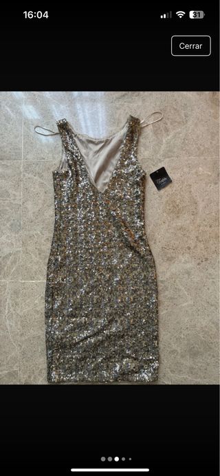 Vestido dorado lentejuelas