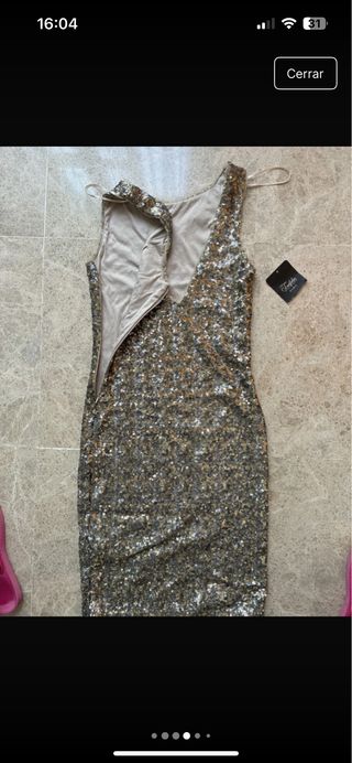 Vestido dorado lentejuelas