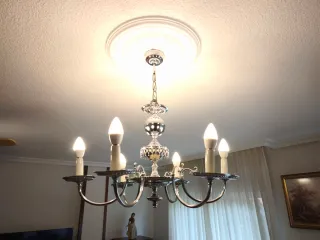 Lámpara de techo colgante de cristal y metal