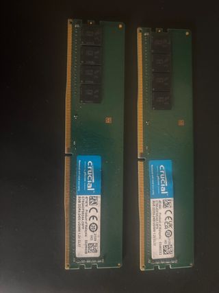 2x 8GB Crucial DDR4 2400MHz Módulos RAM