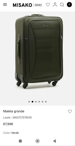 Maleta de viaje verde oliva