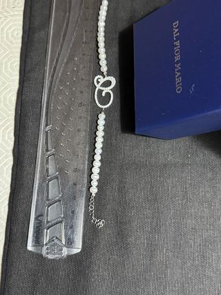 Braccialetto perle e argento con iniziale