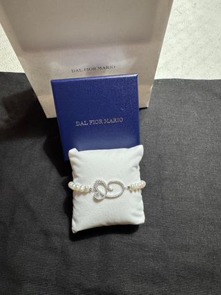 Braccialetto perle e argento con iniziale