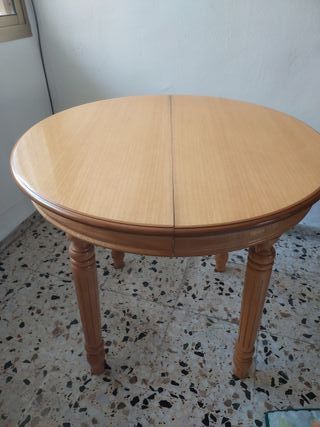 Mesa camilla redonda extensible madera