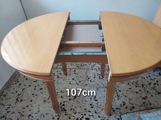 Mesa camilla redonda extensible madera