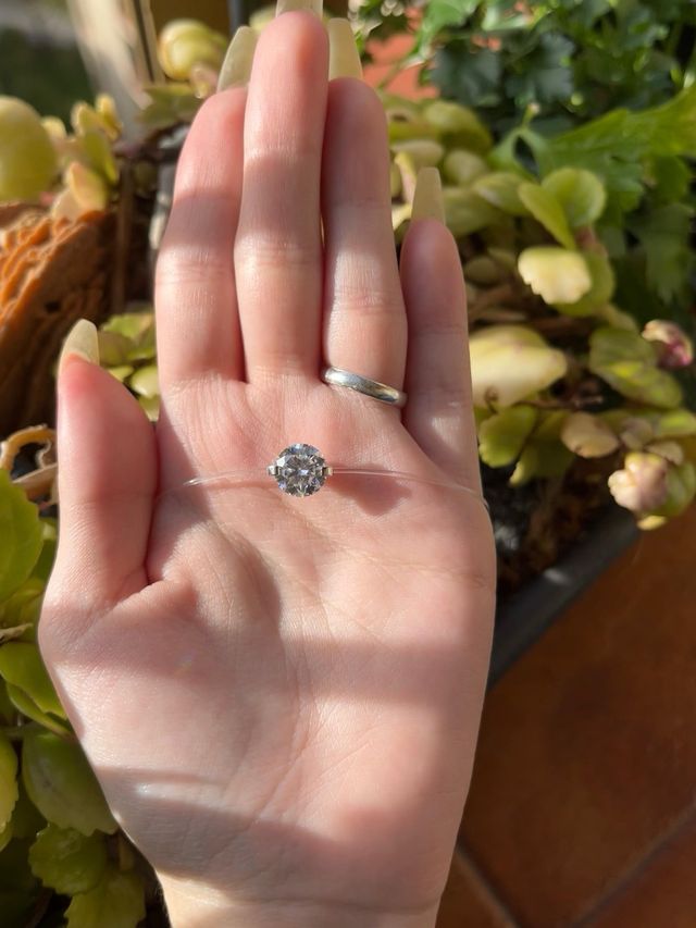 Pulsera “invisible”de plata y moissanita 3Ct