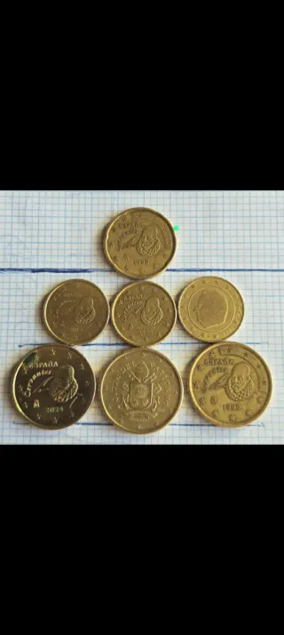 Lote de monedas de Euro (20, 10 y 50 céntimos)